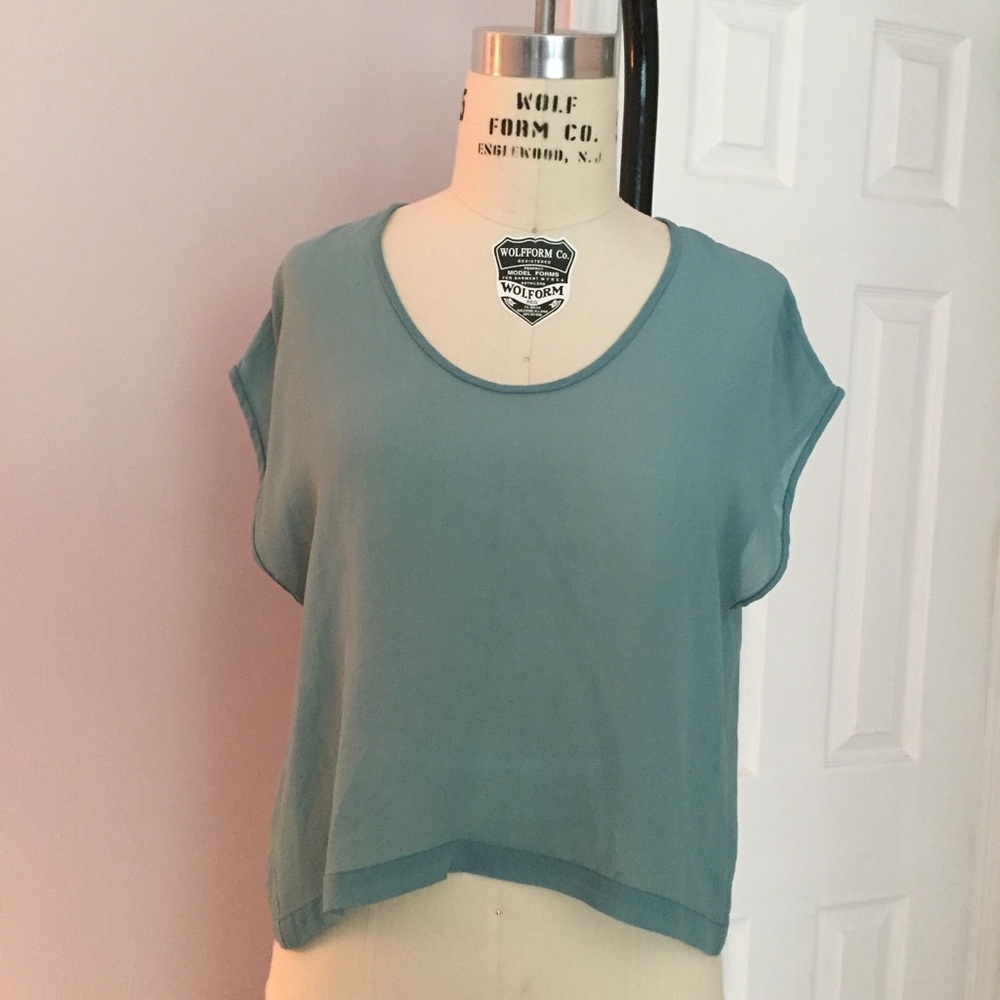 SOLD-Eileen Fisher Silk Georgette Blouse- Sz Small